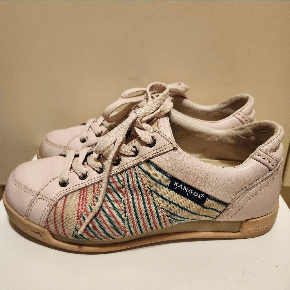 Kangol “SPITFIRE” Y2K Power Stripe Leather Sneakers Sz.US 6.5/37.5 EU RARE!